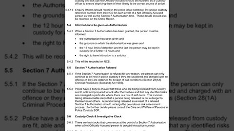 Police Scotland Standard Operating Procedure (Arrest) inc NOA Disposal & the 12 hour detention rules