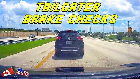 ERRATIC DRIVER HAS ROAD RAGE AFTER TAILGATING | Road Rage USA & Canada 2023