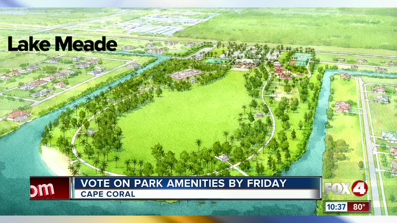 Vote on park amenities by Friday