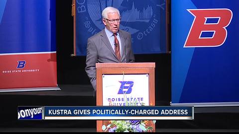 Boise State President Bob Kustra gives politically-charged State of the University Address