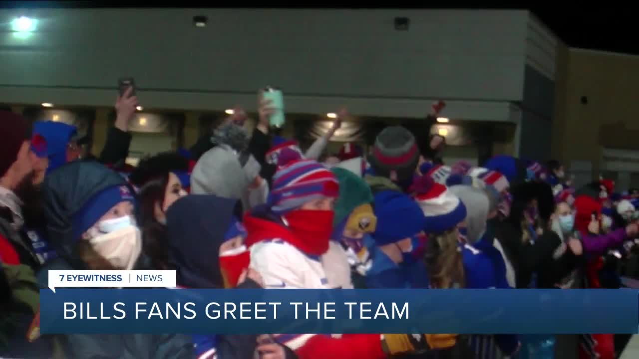 Bills Mafia gather at airport to welcome the team home after AFC Championship loss