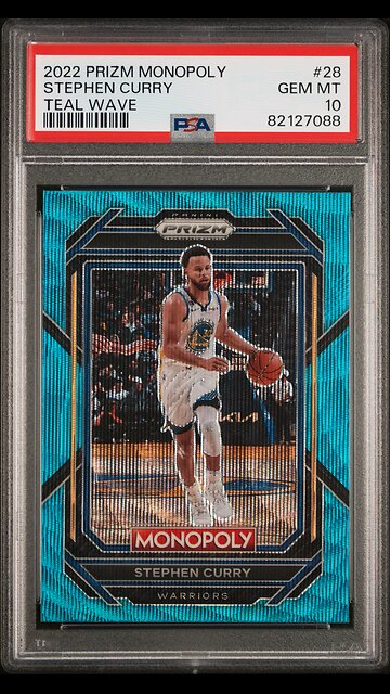 Make $$$ with Steph Curry Prizm Monopoly Teal Wave Card