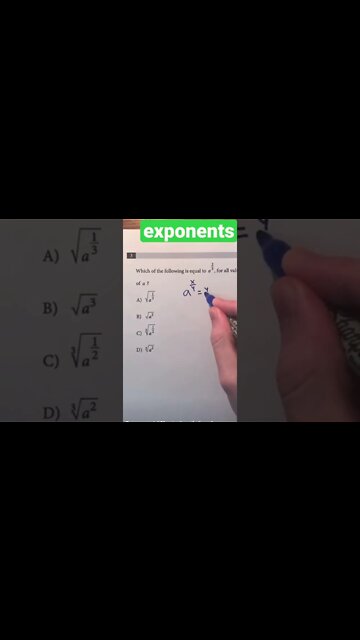 Exponent/radical equation #SATmath
