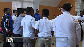 Boys learn how to 'man up' during library field trip