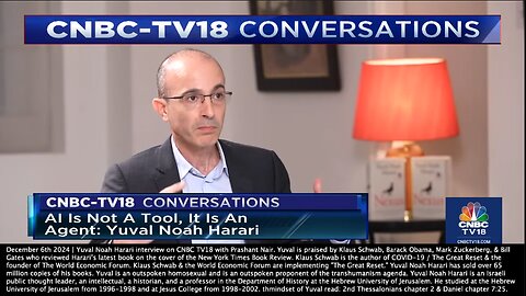 Yuval Noah Harari | "We Are Talking About Millions & Billions of AI Agents. If You Apply to a Bank to Get a Loan. It's Increasingly An AI Deciding Whether to Give You a Loan...A Financial System Run By AIs." - 12/6/2024