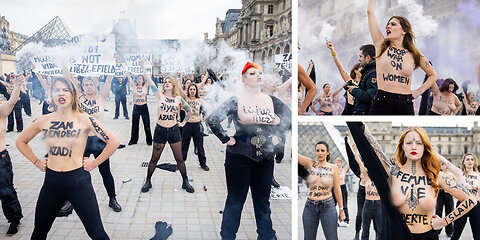 Paris 🇫🇷 Womens Exposed Their chests in protest of violence against women