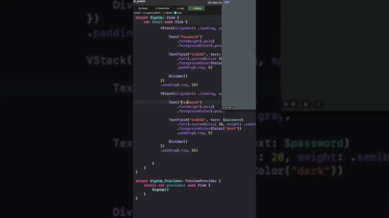 Timelapse iPadOS Login UI #coding #ios17 #apple #xcode #mobileui #technology #swiftui