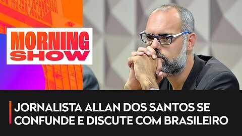 Allan dos Santos protesta em frente a hotel de Moraes em NY