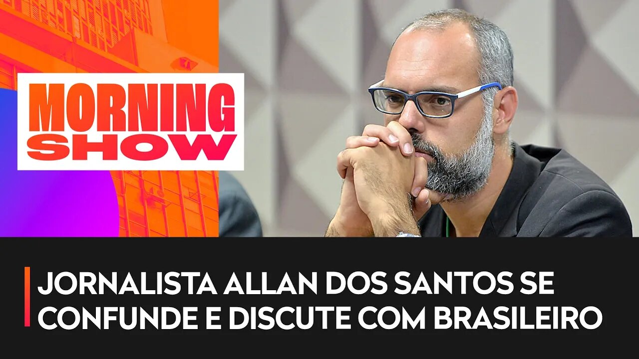 Allan dos Santos protesta em frente a hotel de Moraes em NY