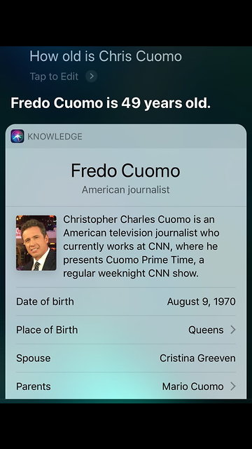 Apple's Siri corrects 'Chris Cuomo' to 'Fredo Cuomo'