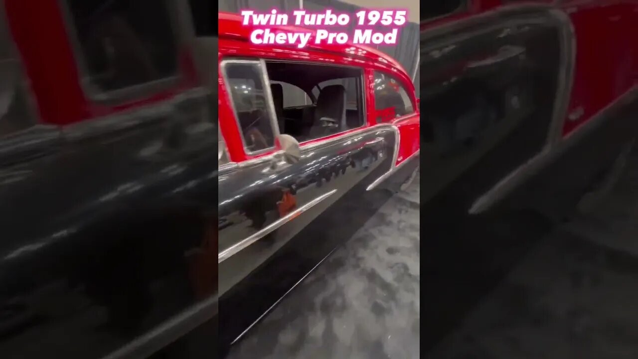 Twin Turbo LS Powered 1955 Chevy Pro Mod at PRI! #shorts