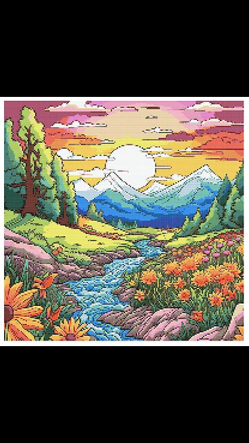 MINDFUL LANDSCAPE Cross Stitch Pattern by Welovit | welovit.net | #welovit