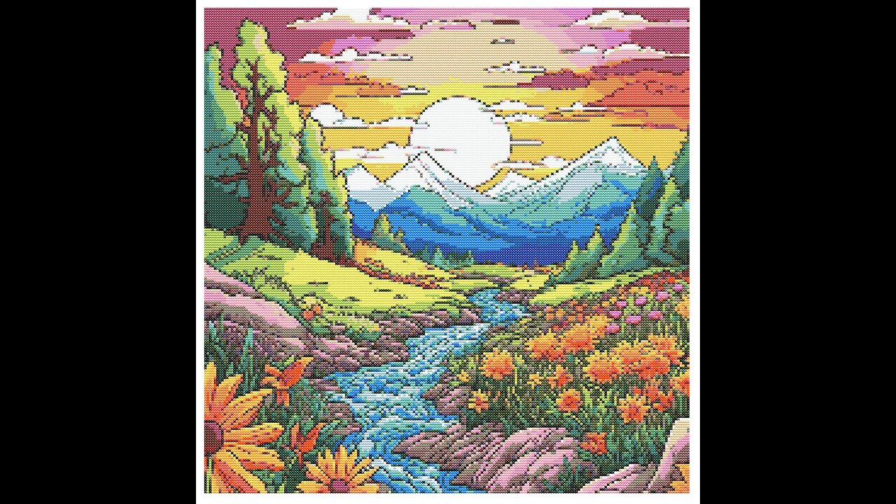 MINDFUL LANDSCAPE Cross Stitch Pattern by Welovit | welovit.net | #welovit