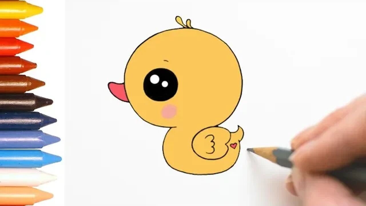 COMO DESENHAR PATO KAWAII - FÁCIL