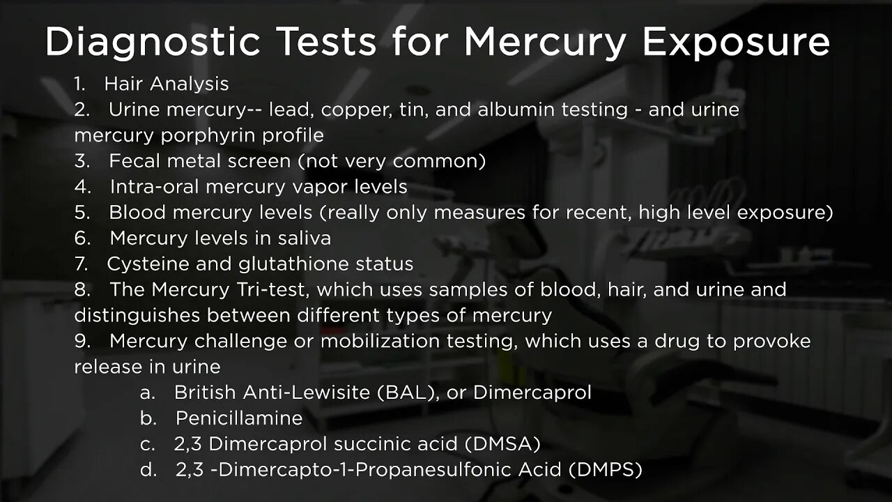 Diagnosing and Testing for Mercury Toxicity