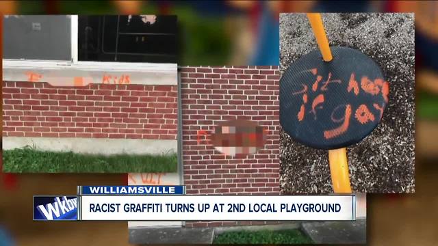 Racist, homophobic graffiti covers Williamsville playground