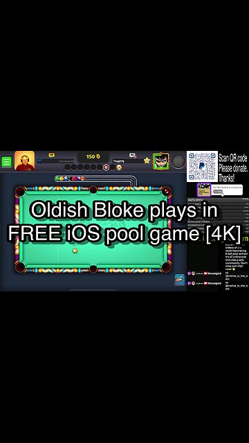 Oldish Bloke plays in FREE iOS pool game [4K] 🎱🎱🎱 8 Ball Pool 🎱🎱🎱
