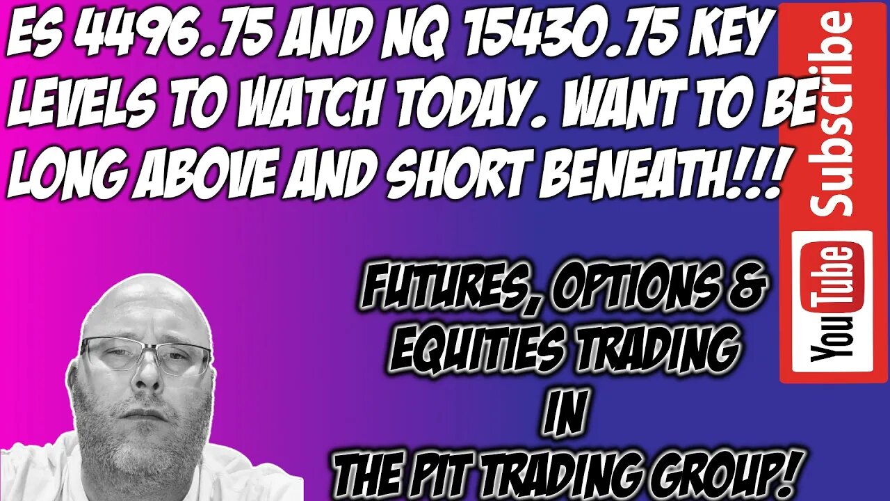 NQ 15430.75 ES 4496.75 - Futures Premarket Trade Plan - The Pit Futures Trading