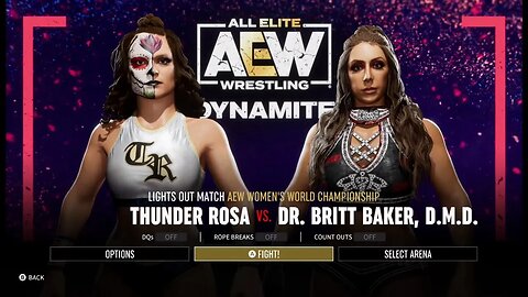 AEW Fight Forever Thunder Rosa vs Britt Baker in a Lights Out Match