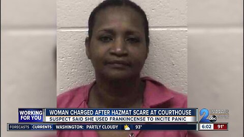 Woman charged after hazmat scare at courthouse