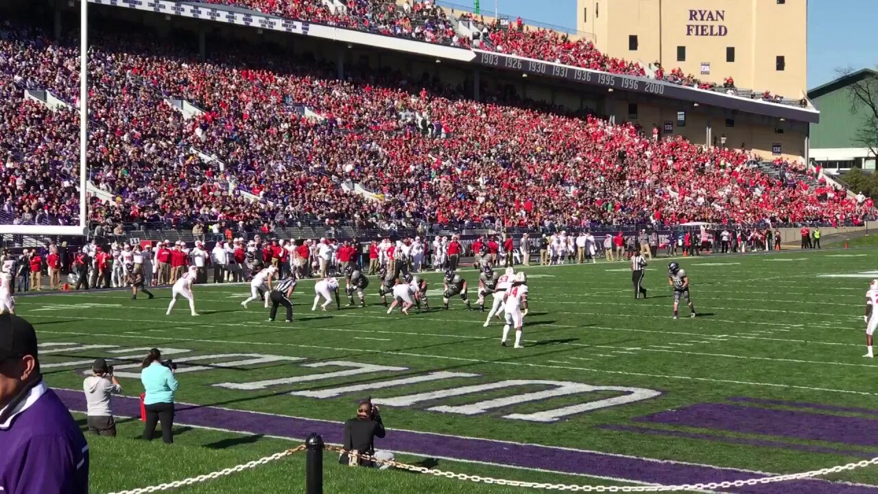 Northwestern University Wildcats football scores a touchdown against Wisconsin - November 5, 2016