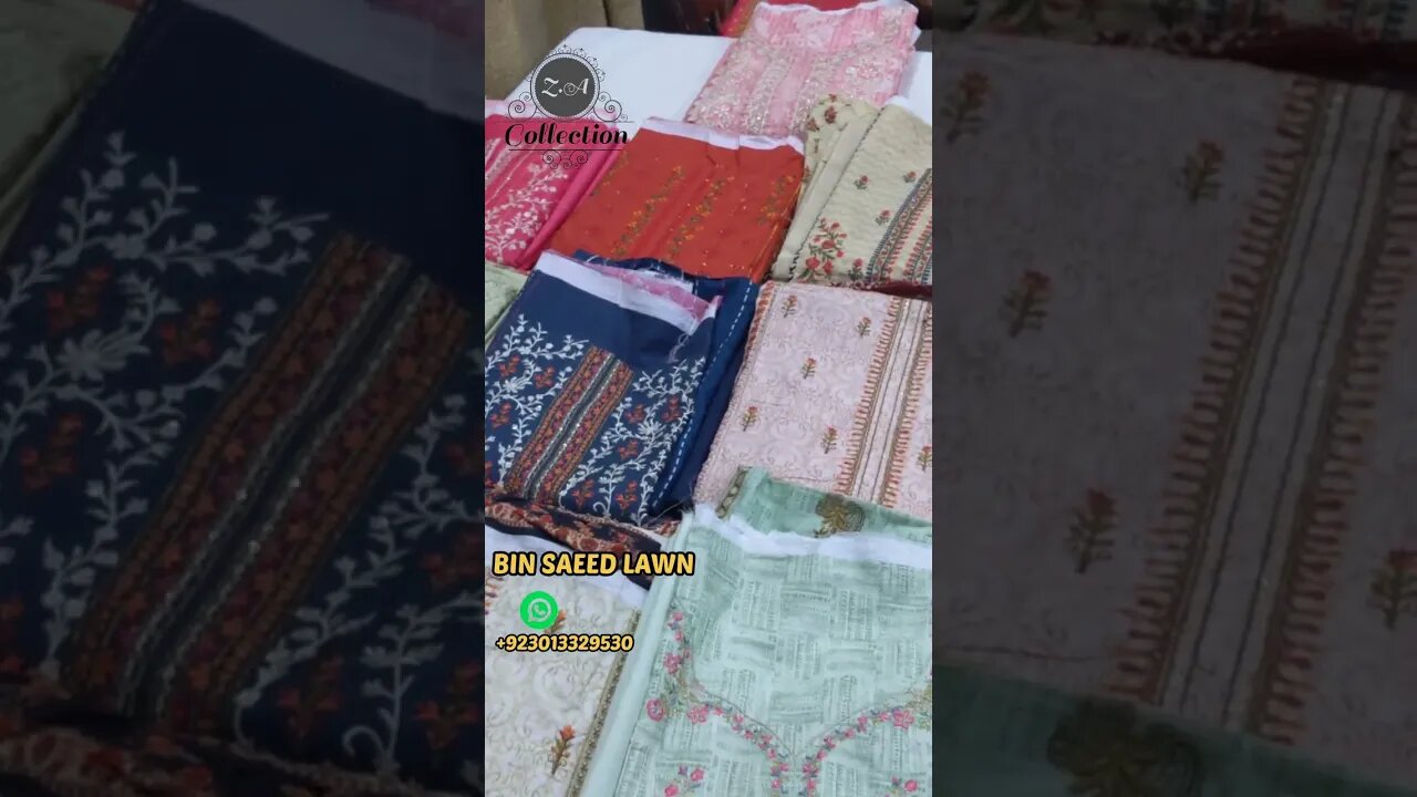 Bin saeed embroidered lawn || ZAIN.AAYAN COLLECTION ||