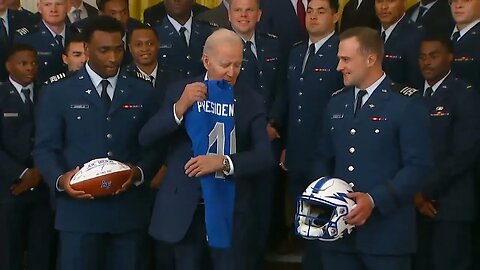 Joe Biden Tells Air Force Falcons: "Where I'm Going Tonight, I Might Need That Helmet"