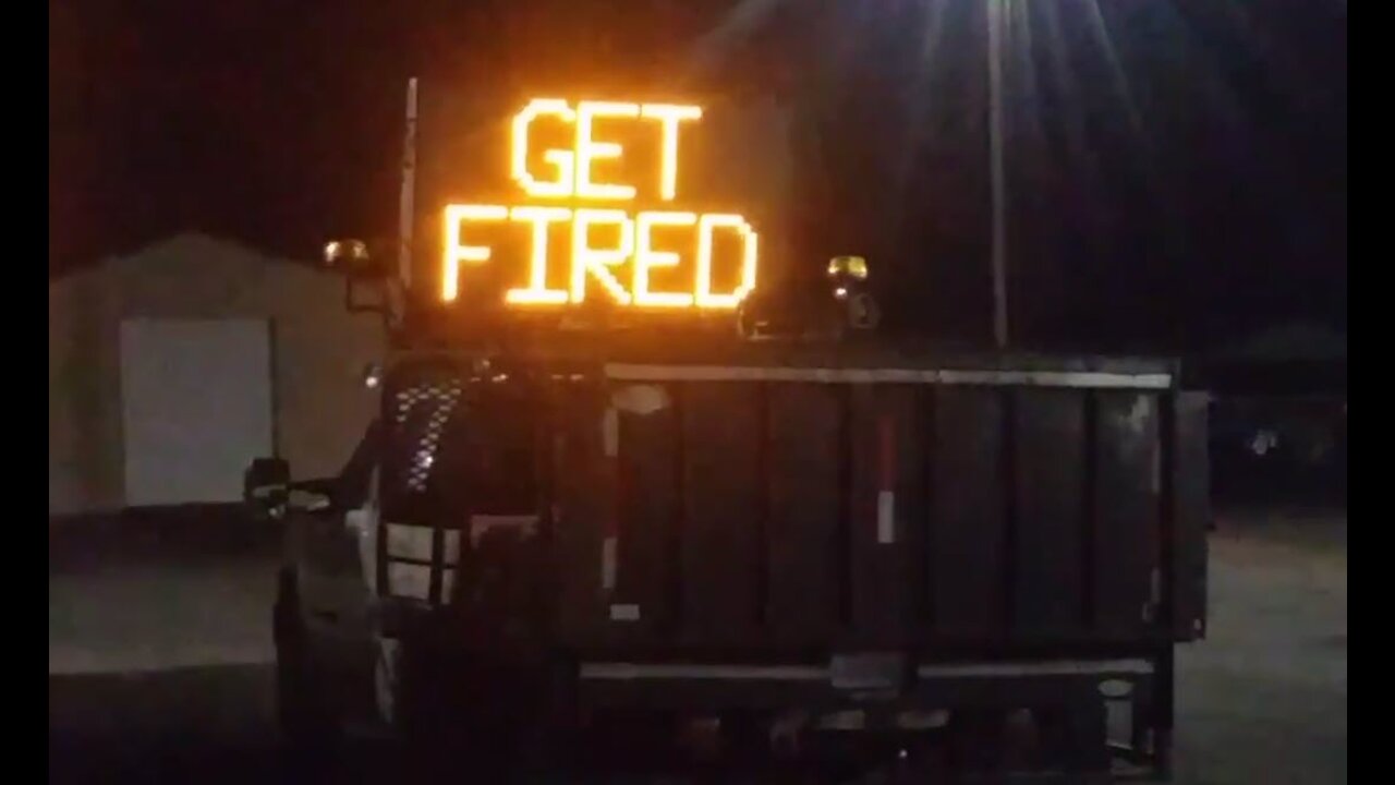 State Department of Transportation maintenance crew left some parting words before "vaccine" mandate