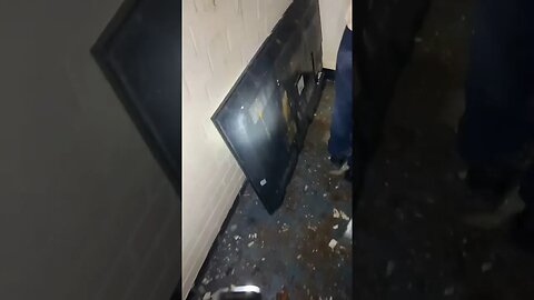 This random 50 inch TV In a Abandoned Clubhouse Bathroom! #urbex #abandoned #decay #oldham #fypシ