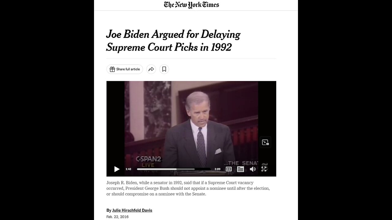 Joe Biden Argued for Delaying Supreme Court Picks in 1992