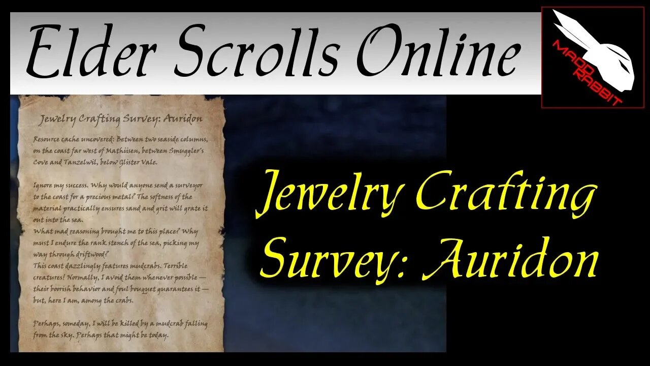 Jewelry Crafting Survey: Auridon [Elder Scrolls Online] ESO