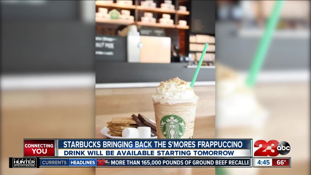 S'mores frappuccino available starting tomorrow