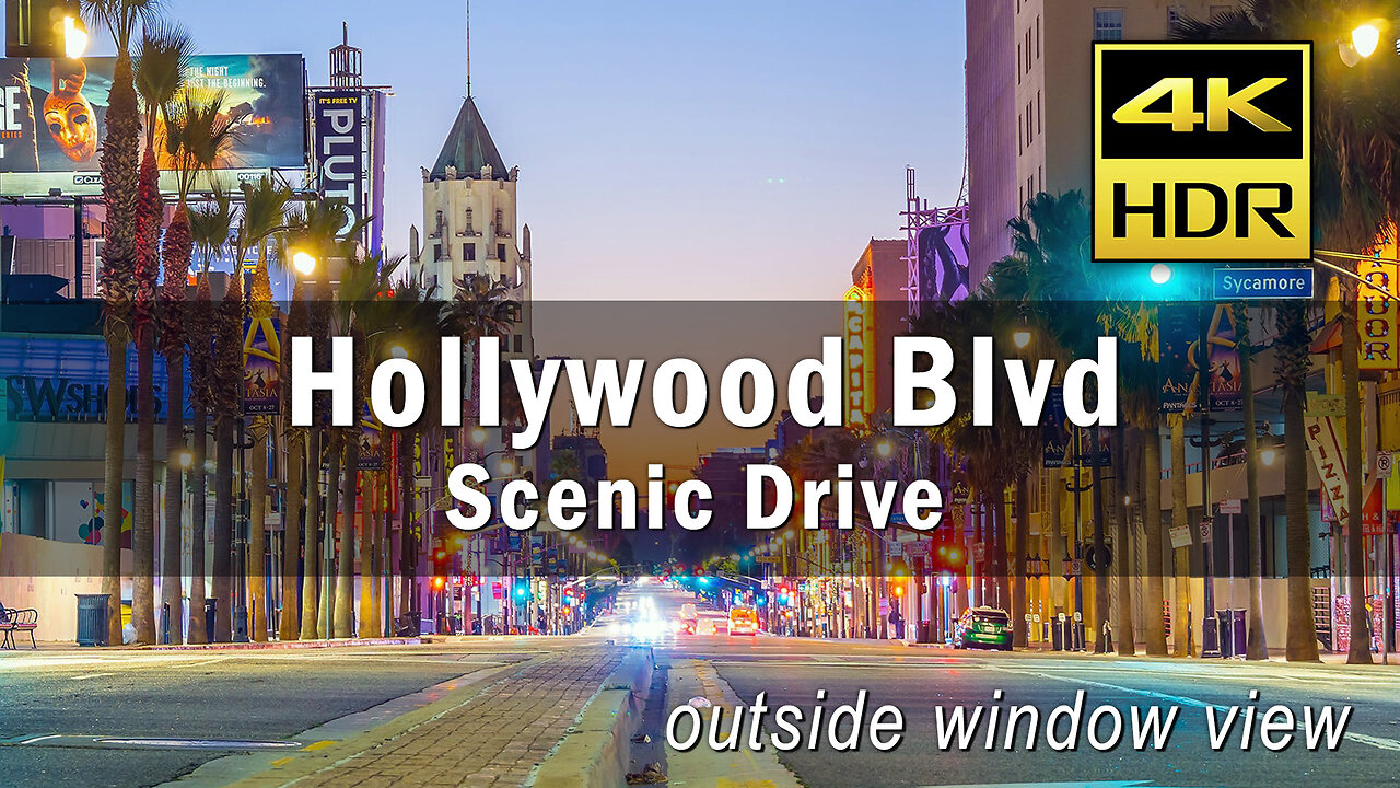 4k scenic drive Hollywood Blvd East and West Bound