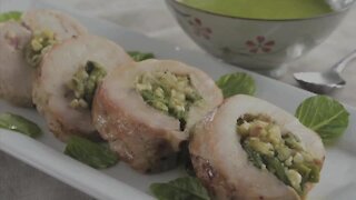 Stuffed Turkey Breast Roll and Epinacas Sauce