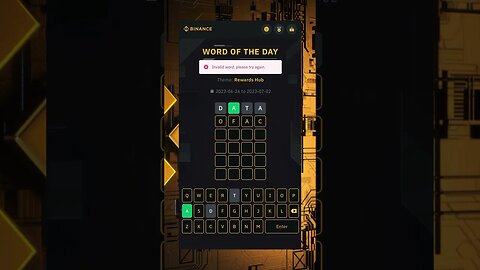 Binance Word of the Day: June 29 2023 #binance #wodl #btceth #shorts #earn #4letterwords #june29