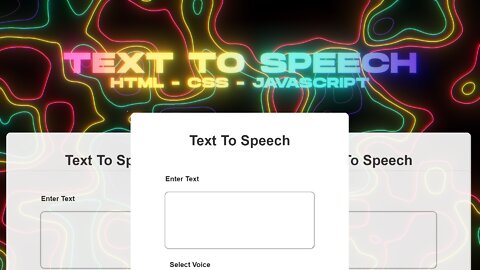 Text to Speech Program | HTML / CSS / Java-script
