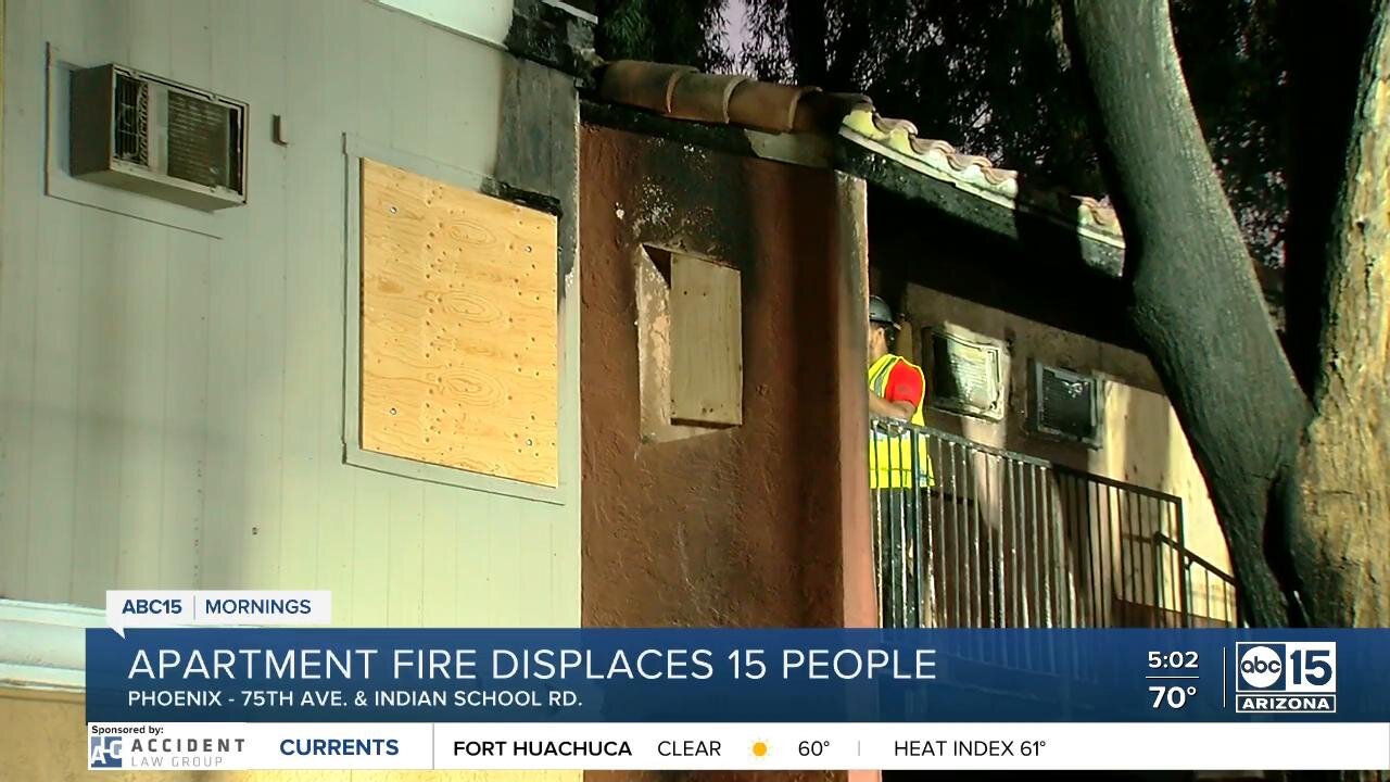 Phoenix apartment fire displaces 15, leaves 3 hurt