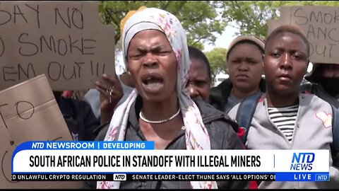 SOUTH AFRICAN POLICE IN STANDOFF WITH ILLEGAL MINERS