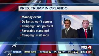 Florida governor nominee won't join Trump at Orlando stop