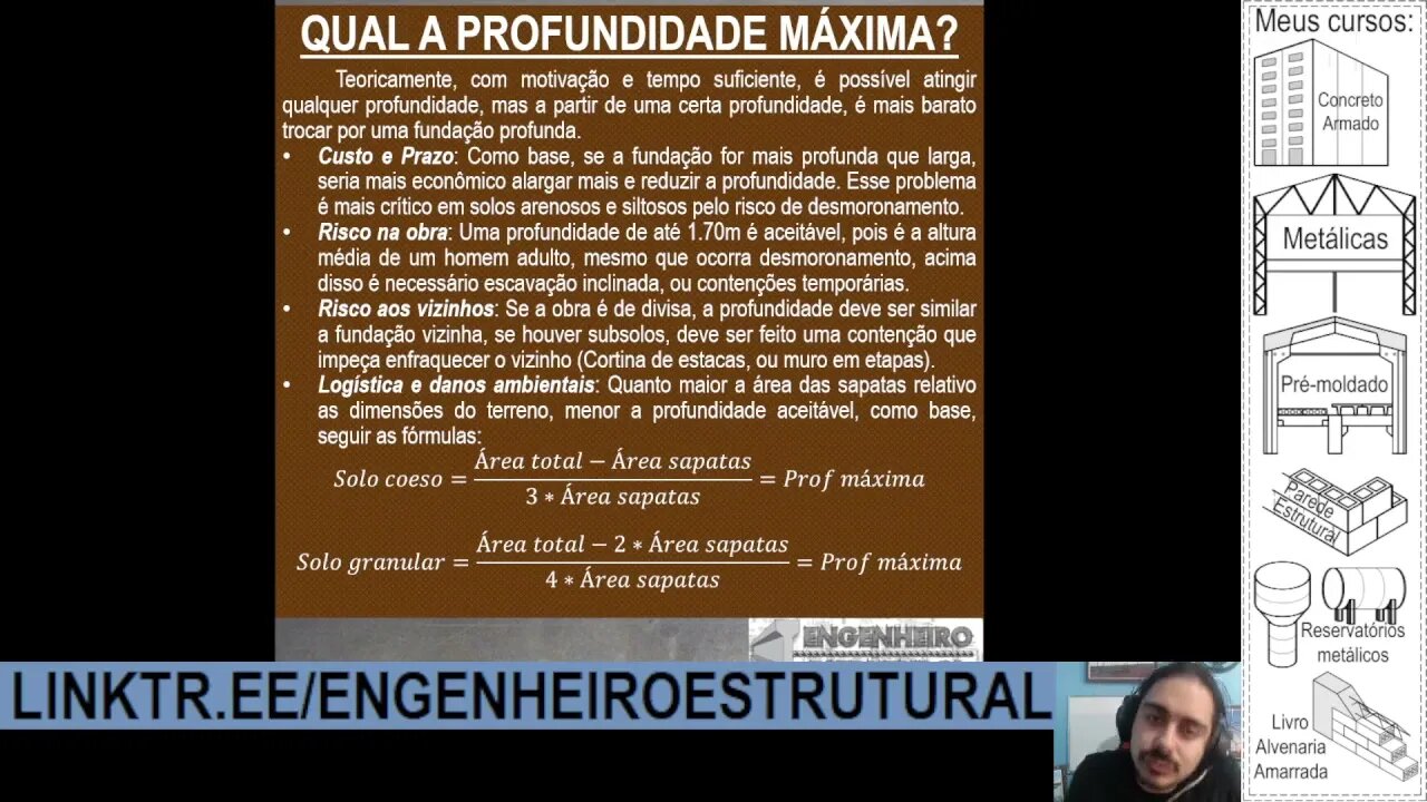 Como determinar um profundidade ideal de uma fundação rasa - Eng. Estrutural