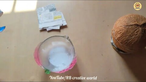 Waste Coconut Shell and Earbuds Craft Idea