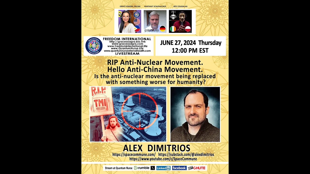 Alex Dimitrios -"RIP Anti-Nuclear Movement. Hello Anti-China Movement."