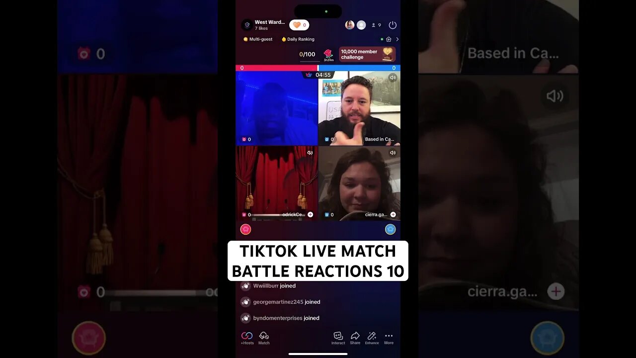 TIKTOK LIVE MATCH BATTLE REACTIONS 10 #youtubeshorts