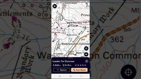 Using OS maps. On the right route to Leeden Tor Dartmoor 7th Oct 2023