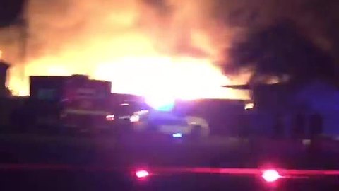 RAW: Fire burning at pallet yard in west Phoenix