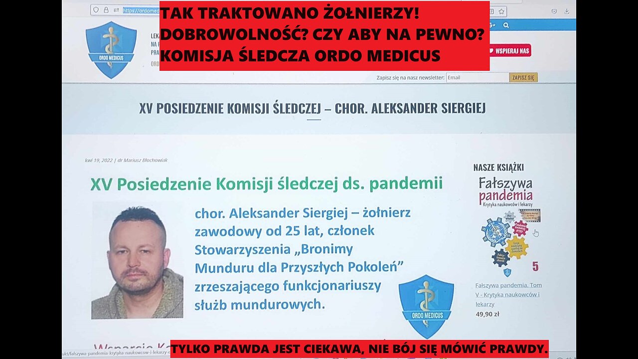 WARTO PRZYPOMINAĆ !!! XV Posiedzenie komisji ds. pandemii - chor. Aleksander Siergiej