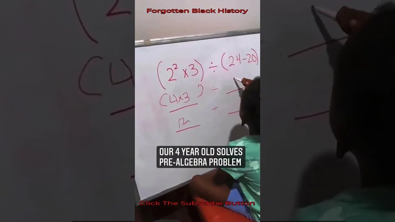 4-YEAR-OLD SOLVES PRE-ALGEBRA PROBLEM | Forgotten Black History