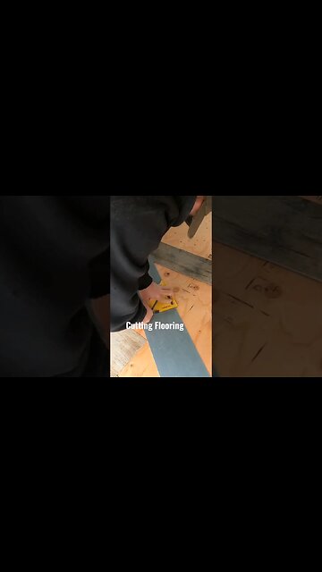 Cutting flooring for Van Build. #vanlife #shorts