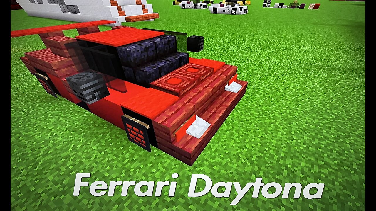 Minecraft Tutorial - Ferrari Daytona - how to make a car in Minecraft