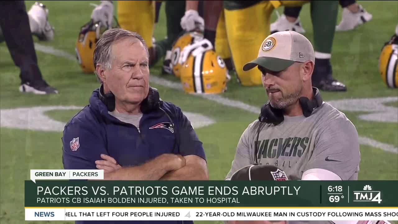 Packers vs. Patriots game ends abruptly